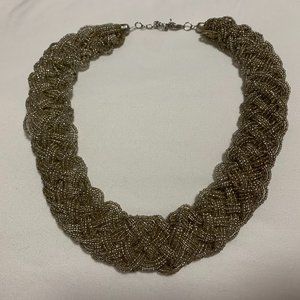 Braided/ woven silver necklace